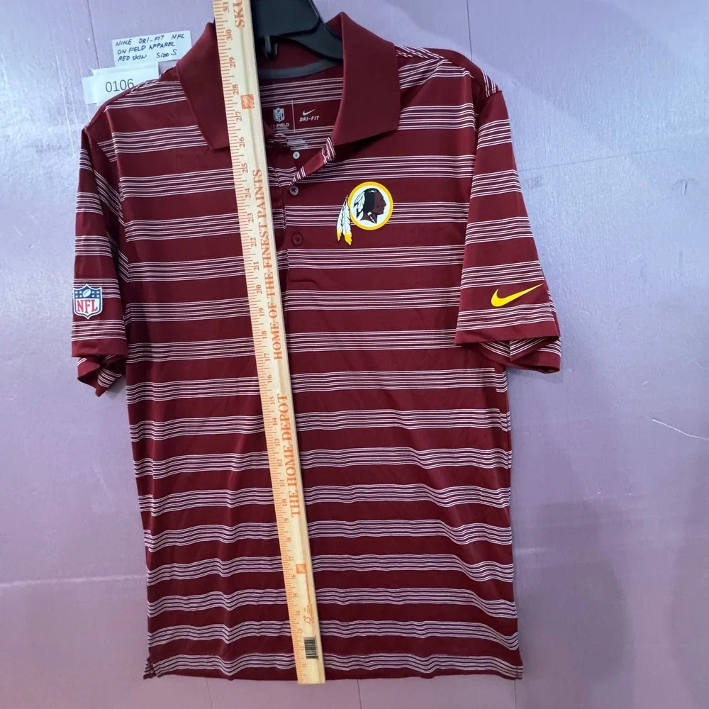 Nike Dri‎ Fit NFL Washington Redskins On-Field Polo Shirt Men's Size S Burgundy